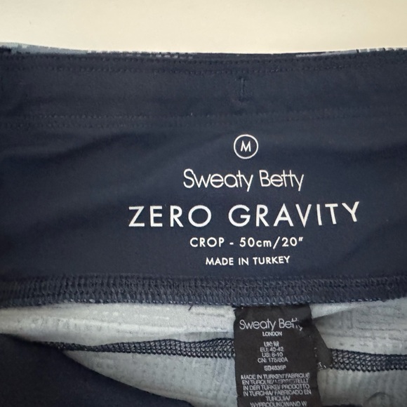 Sweaty Betty Leggings Blue White Grid Pattern 7/8 Length M - Picture 5 of 13